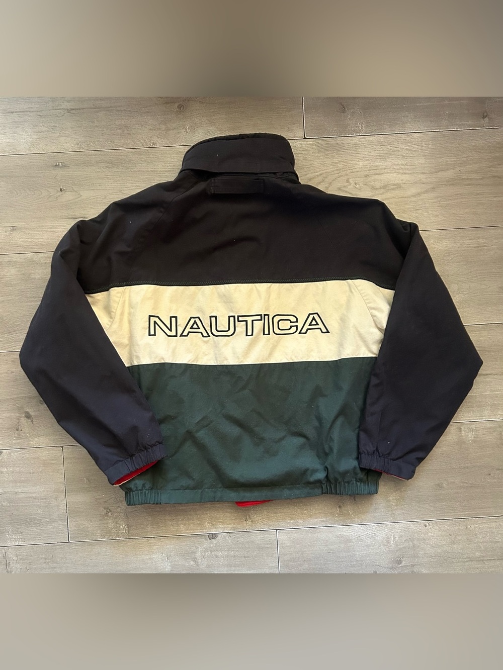 Nautica Men's Vintage 90s Colorblock Bomber Marine Style Jacket Size M
